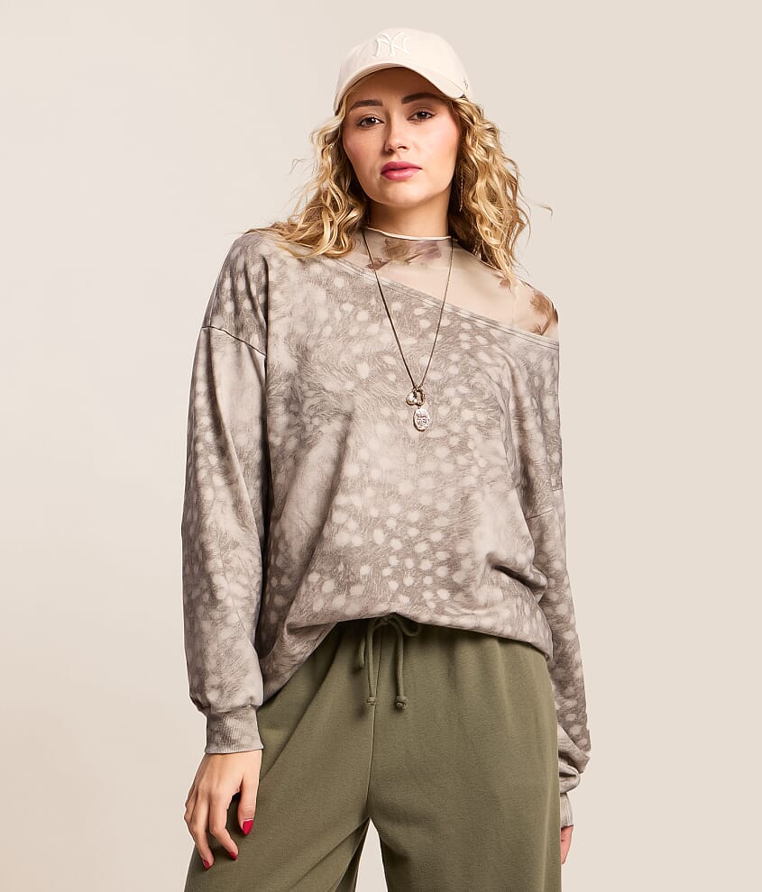 Doe Print Boatneck Pullover - thumbnail 4