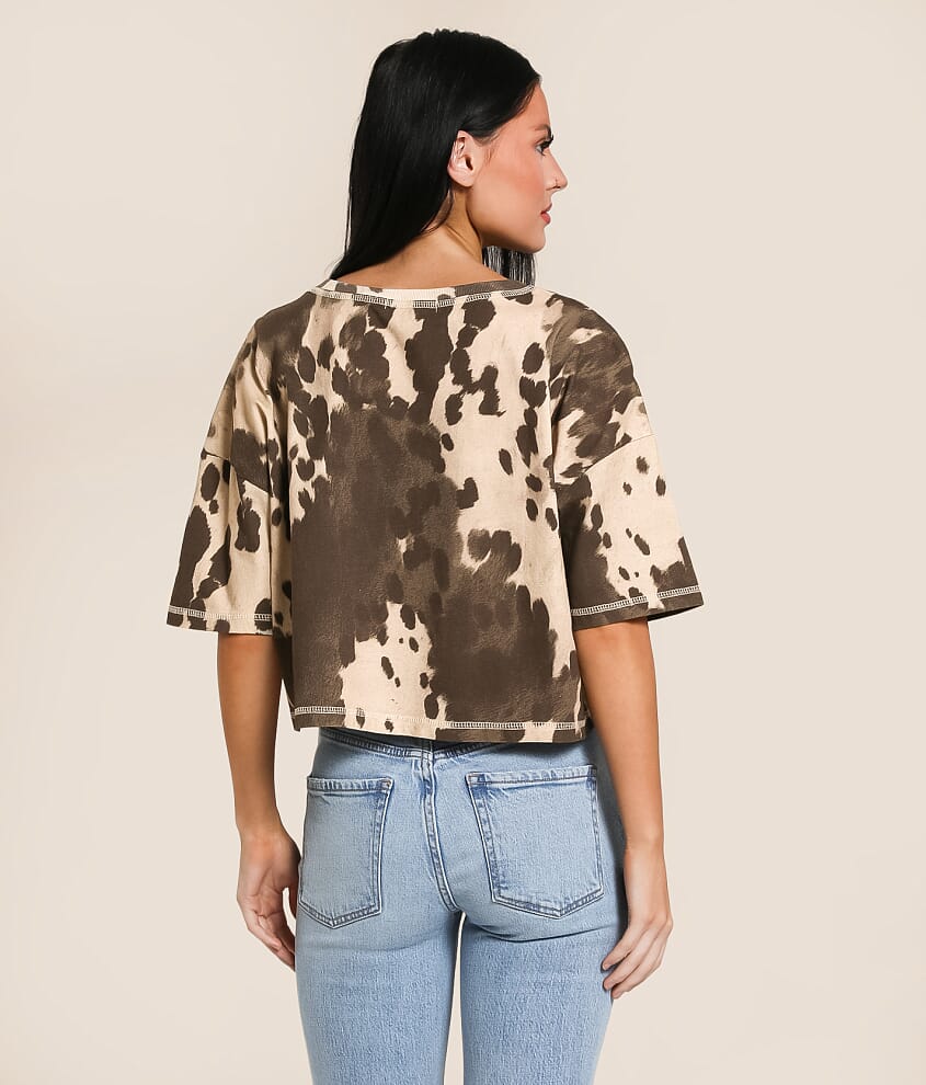 Cow Print Cropped T-Shirt - thumbnail 2