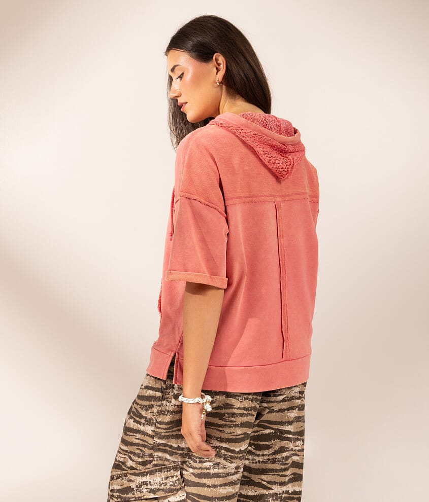 Boundless Edit - Washed Crochet Hoodie