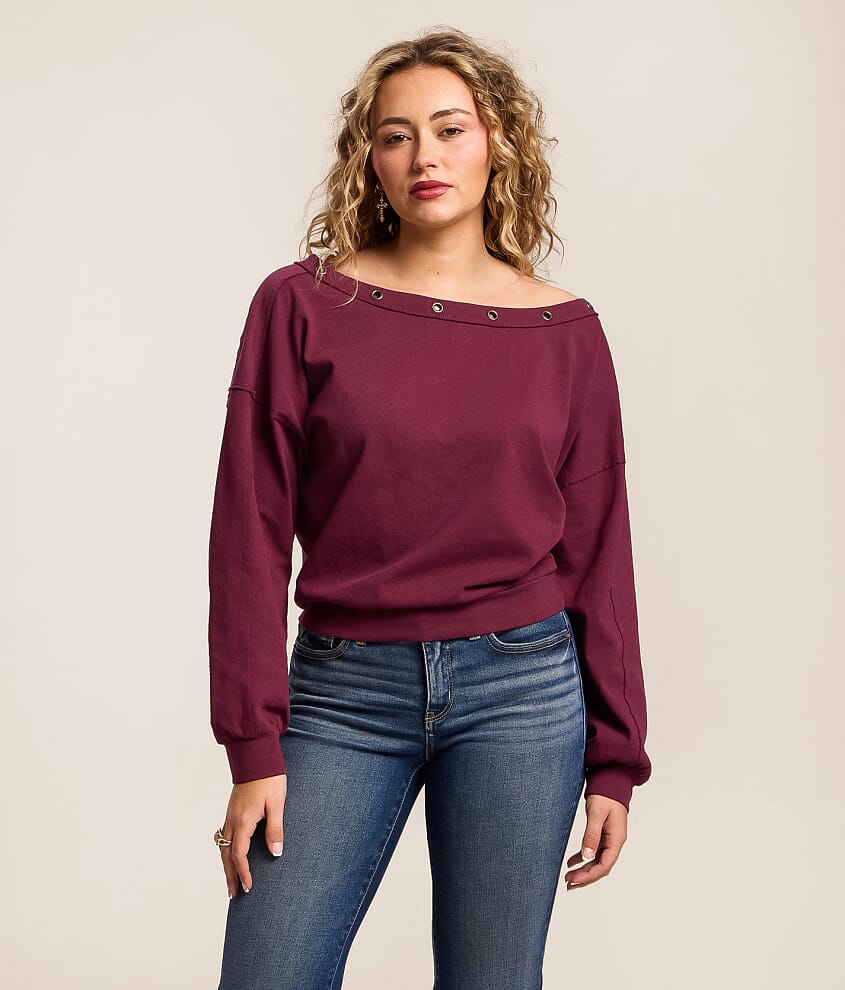 Off The Shoulder Grommet Top