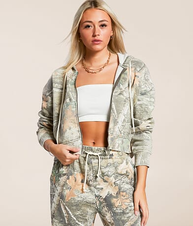 Gilded Intent Washed Camo Hoodie front view