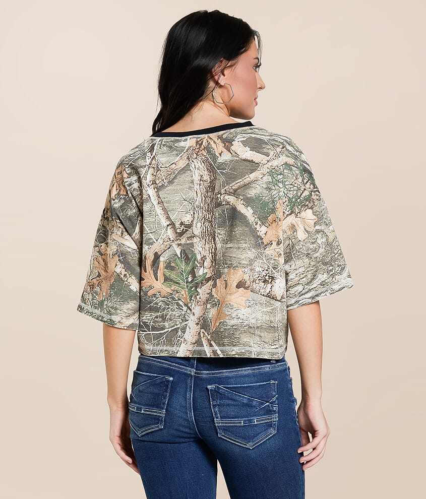 Chain Camo Cropped T-Shirt