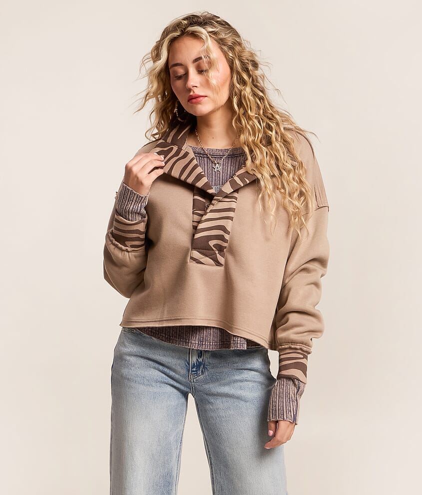 Pieced Zebra Pullover