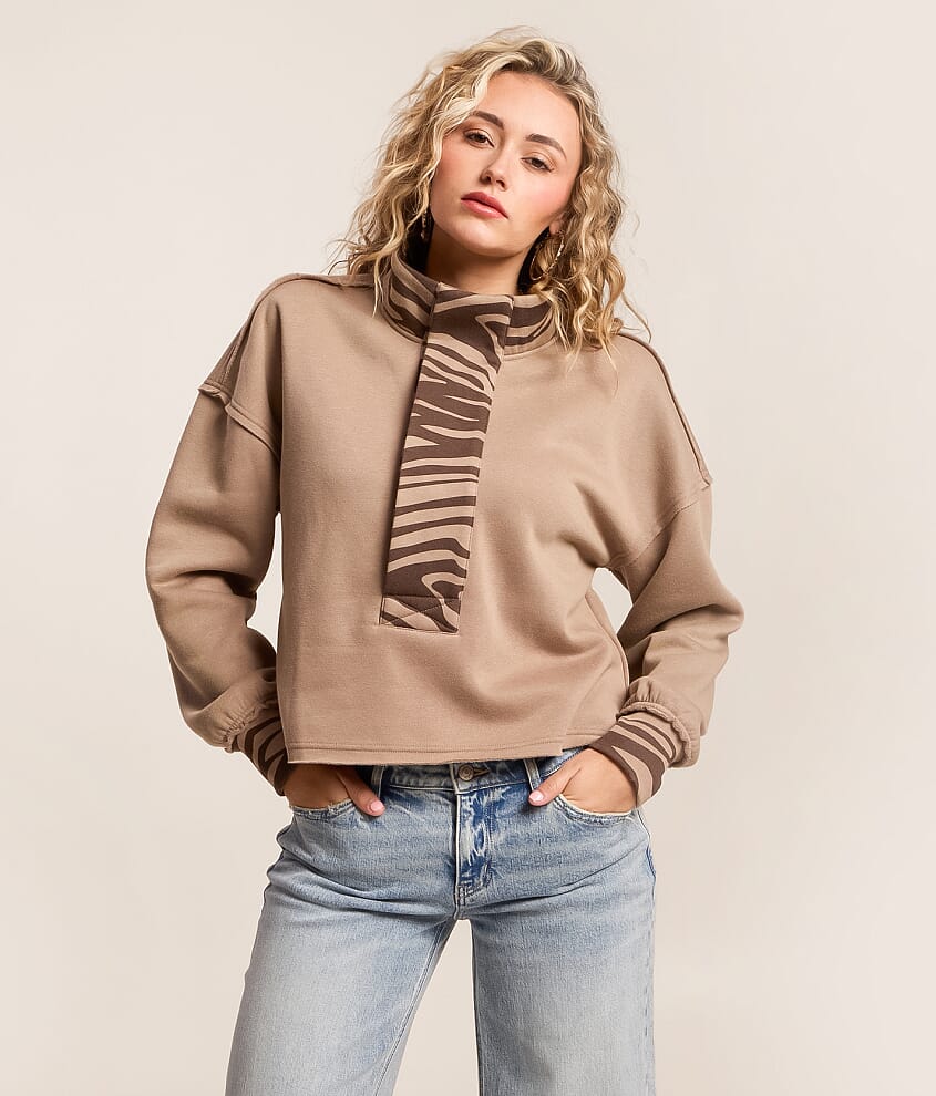 Pieced Zebra Pullover