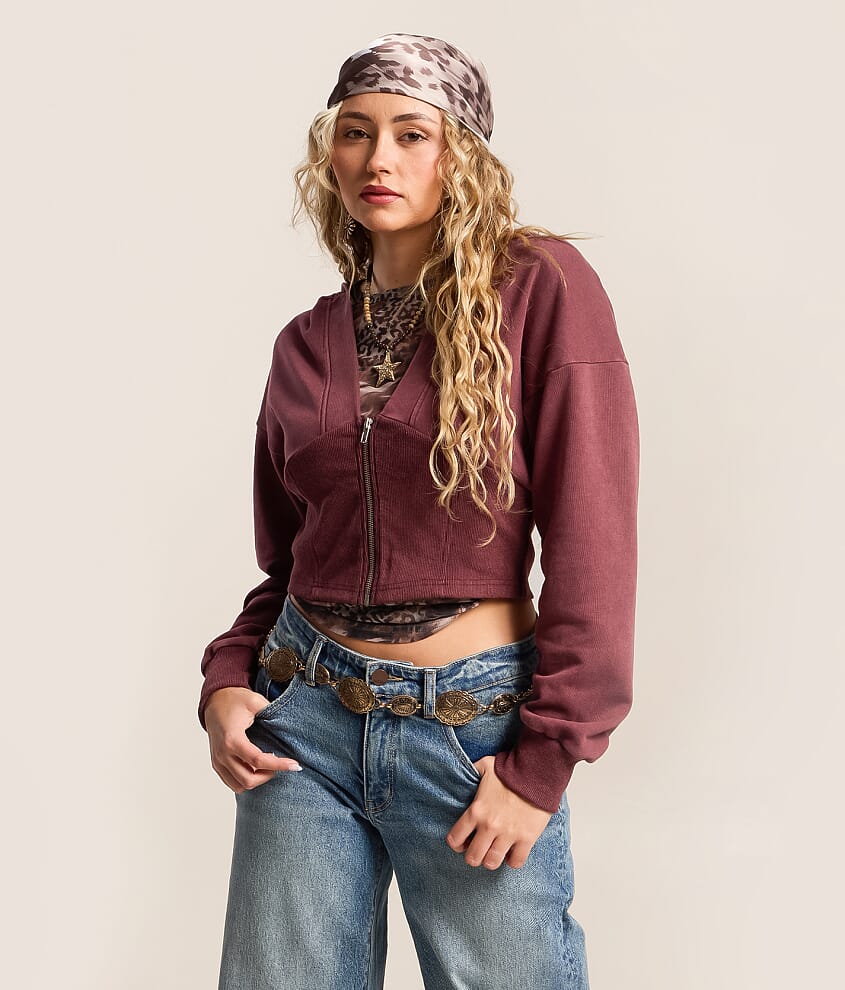 Corset Cropped Hoodie