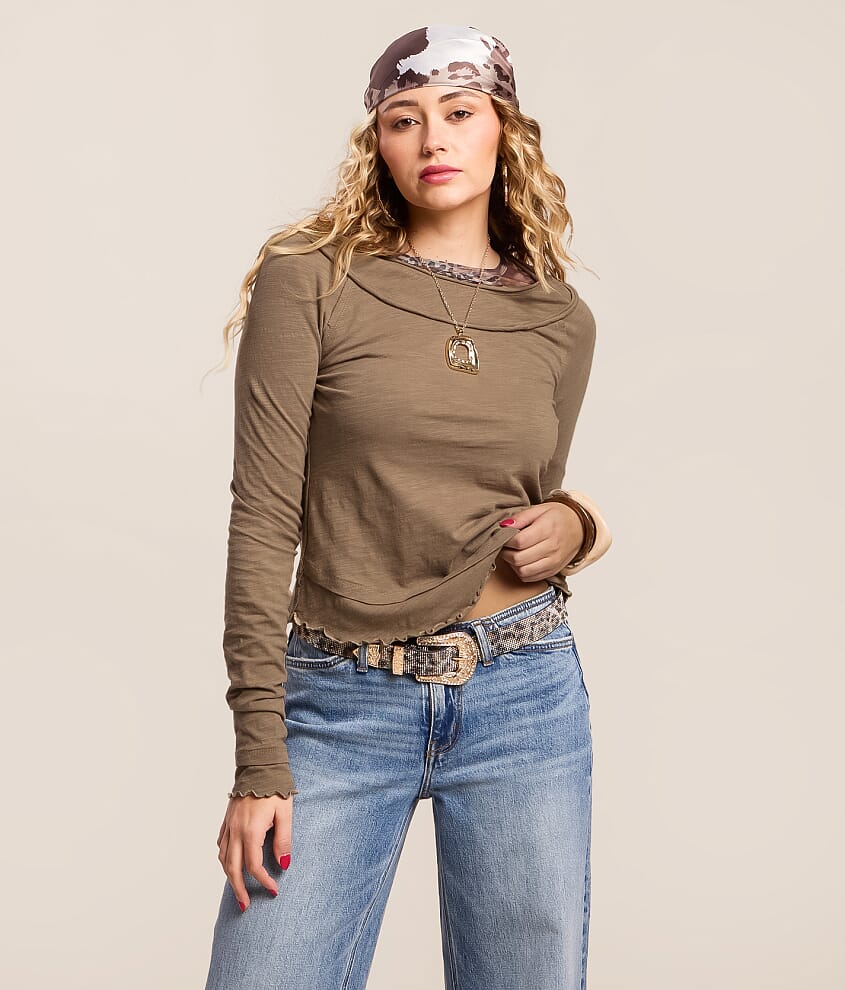 Raw Edge Layered Top