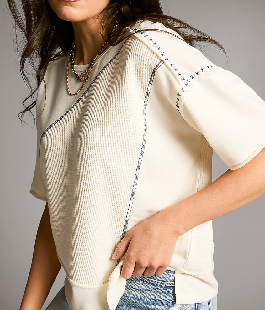 Contrast Stitch Top