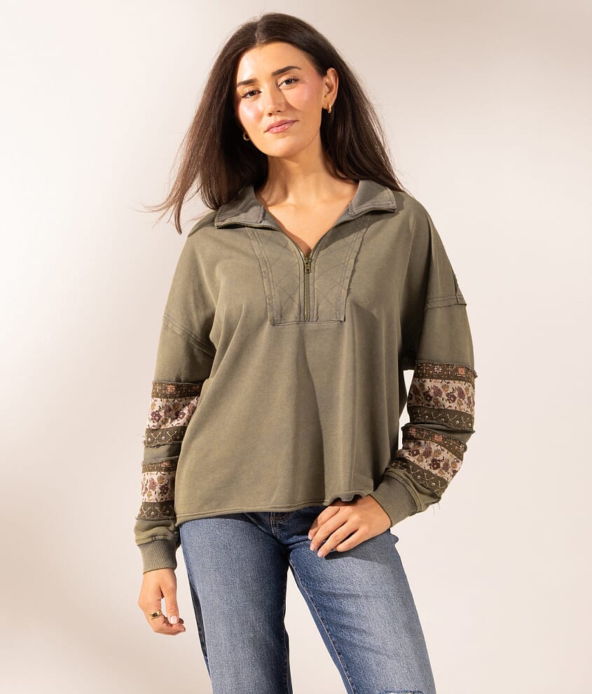 Boundless Edit - Washed Quarter Zip Pullover - thumbnail 2