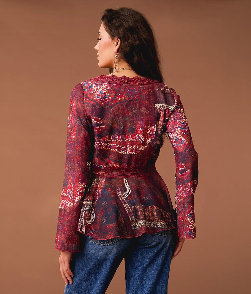 Front Tie Ruffle Top - thumbnail 3