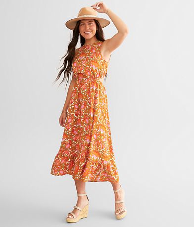 Willow & Root Floral Midi Dress front view