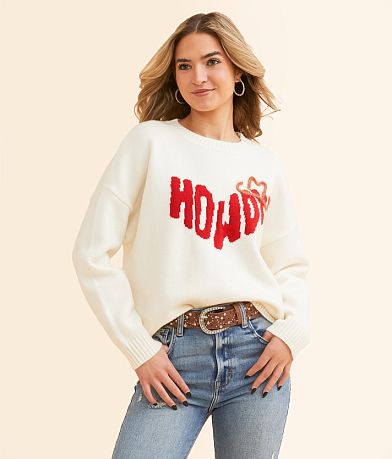 Pretty Garbage Howdy Sweater front view