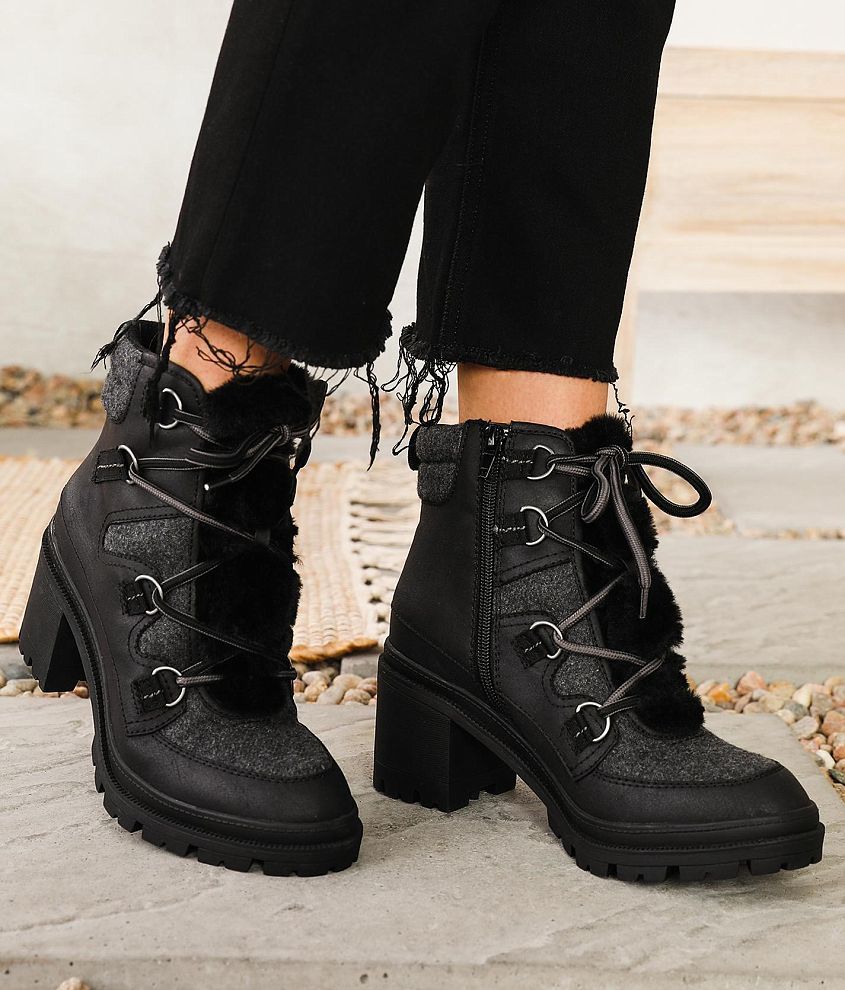 Buckle Lace Up Chunky Hiker Boots