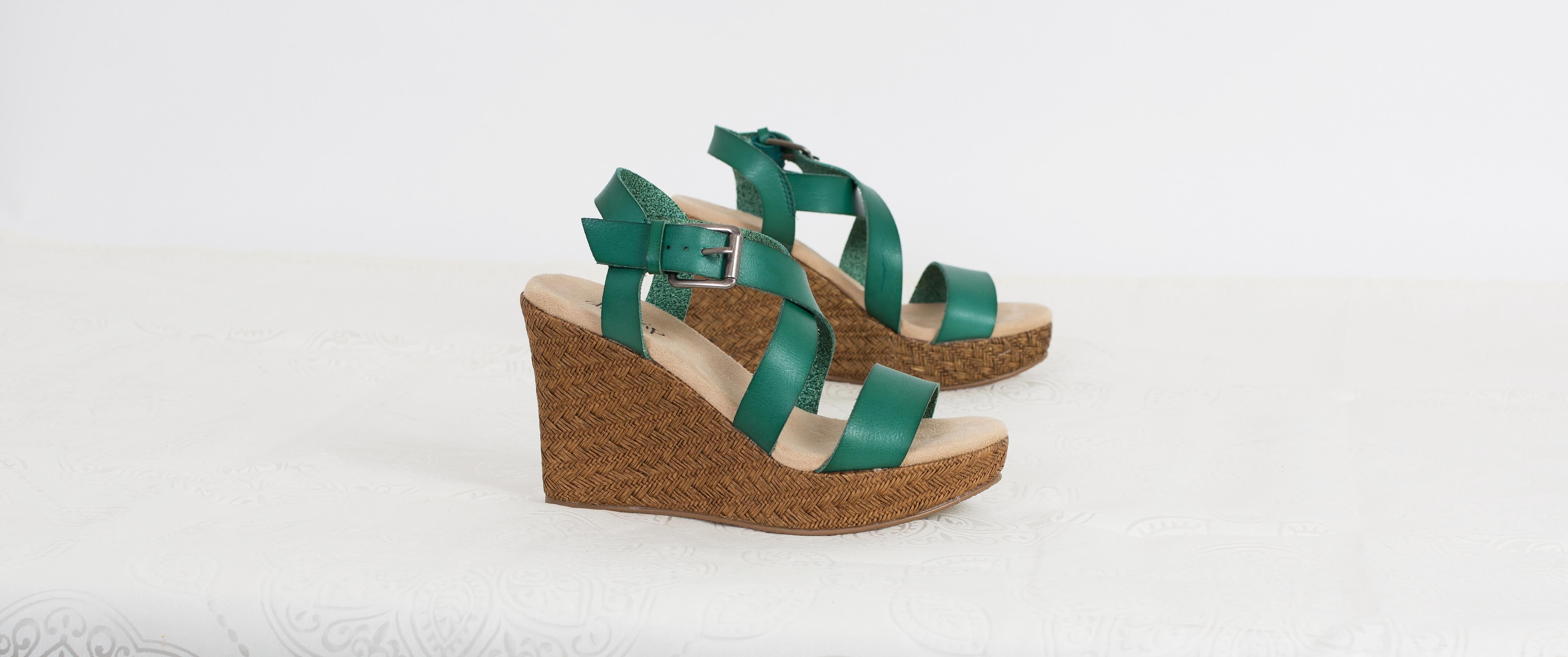 teal wedge shoes