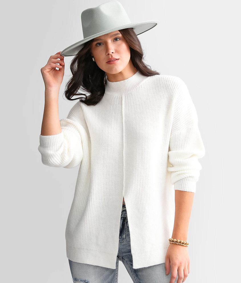 red by BKE Front Slit Sweater - Women's Sweaters in White