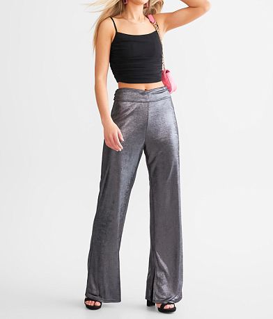 Privy Iridescent Wide Leg Split Pant full left side view