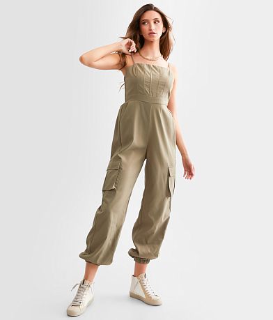 Willow & Root Cargo Jumpsuit front view