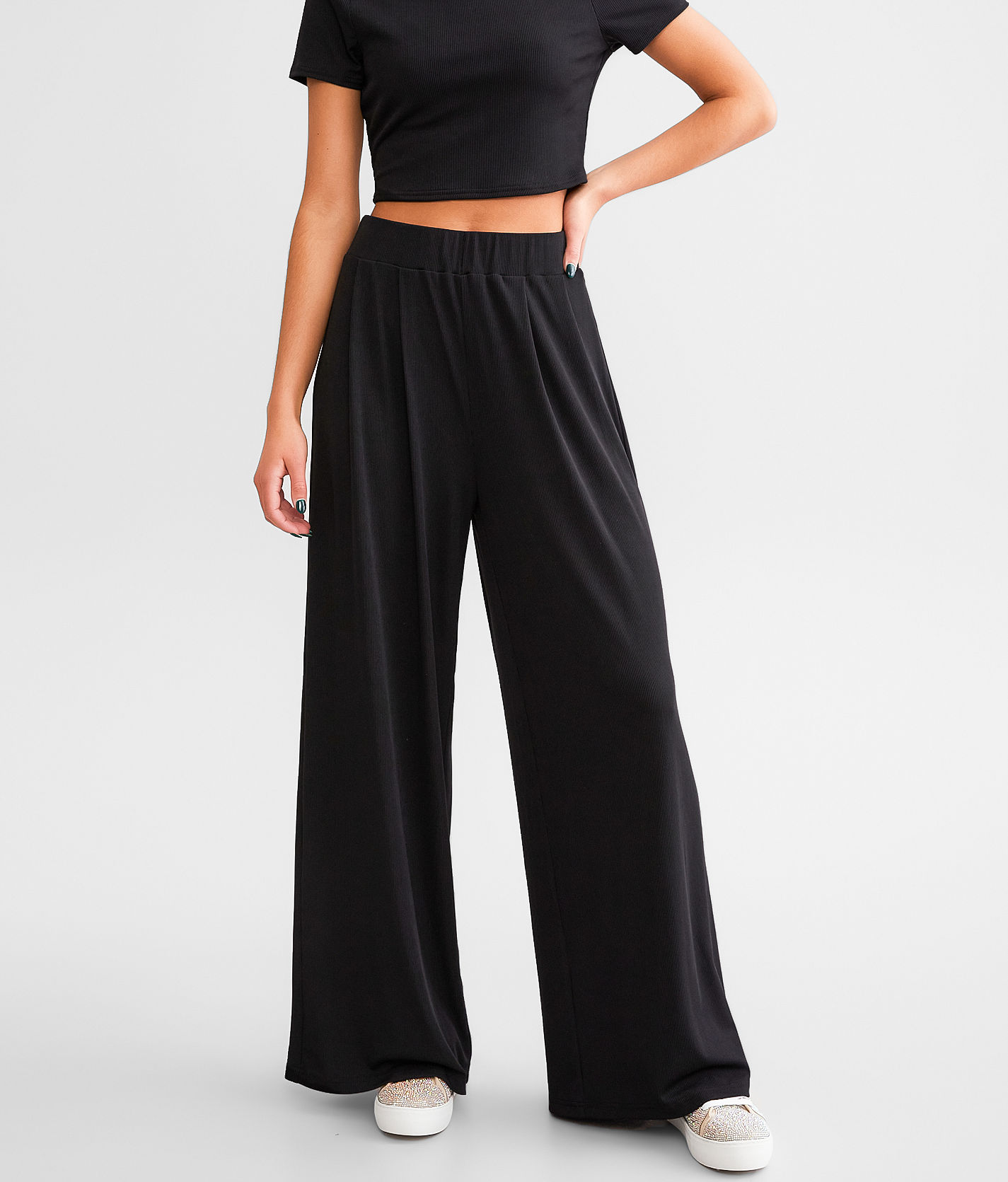 Willow & Root Wide Leg Pant - Women's Pants in Black