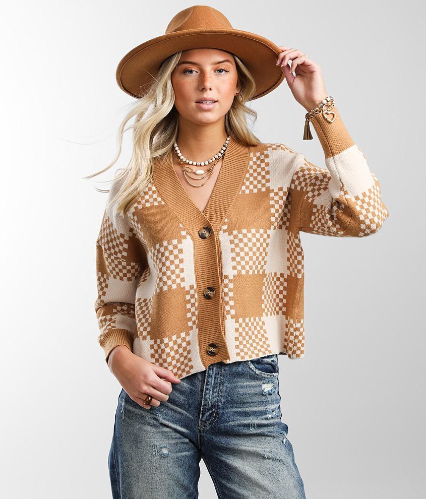 By Anthropologie Plaid Cardigan Sweater