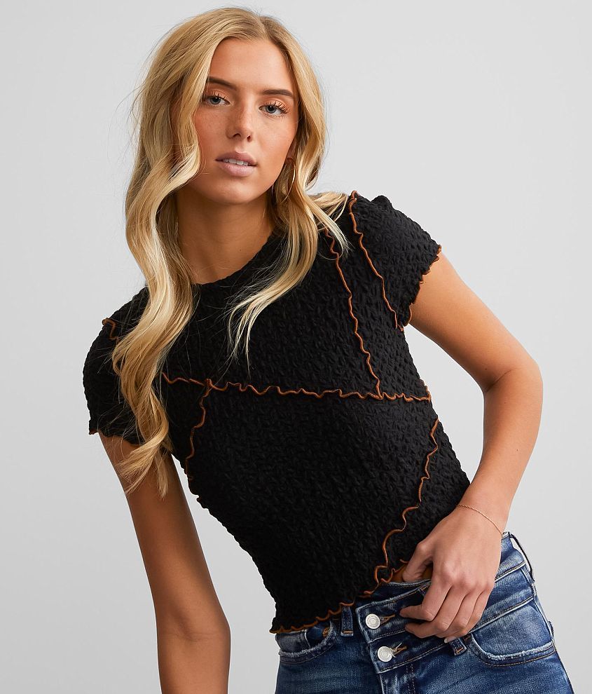 Crinkle Knit Striped Top - Women - Ready-to-Wear