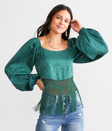 Willow & Root Ribbed Corset Top - Women's Shirts/Blouses in Sage