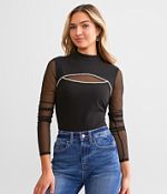 2P CUT TOPS ー BEEDEN red by BKE Rhinestone Cut-Out Top - Women's Shirts & Blouses