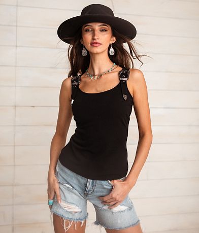 Sterling &amp; Stitch Buckle Strap Tank Top full right side view