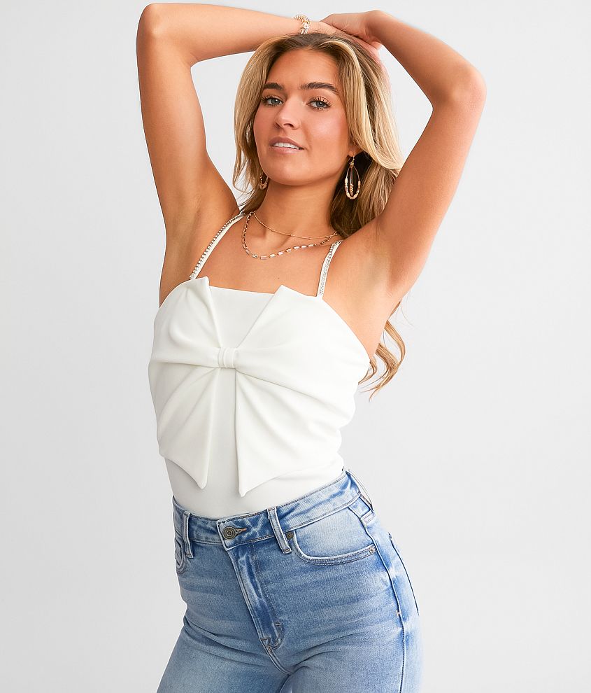 Willow & Root Glitz Bow Cropped Tank Top - Women's Tank Tops in 