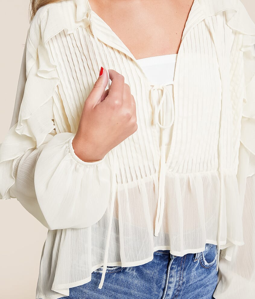 Ruffle Pleated Top - thumbnail 4