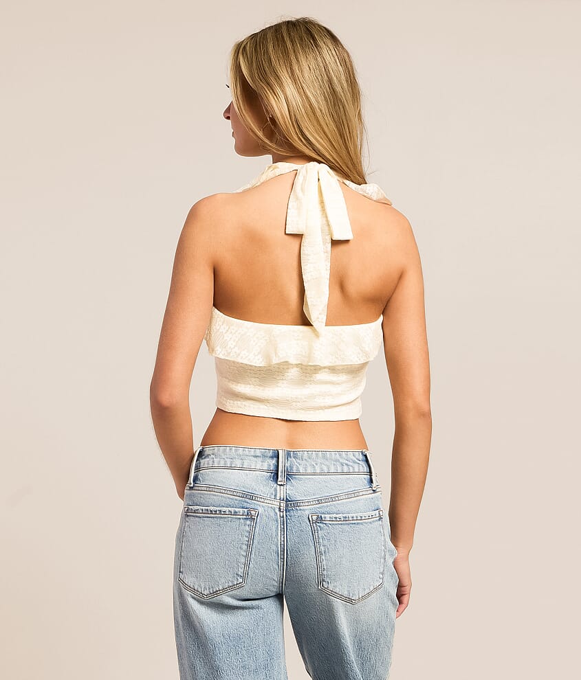 Lace Ruffle Halter Top - thumbnail 8