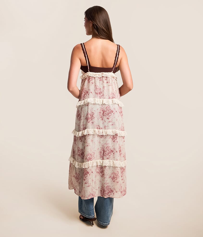 Front Tie Lace Maxi Tank Top