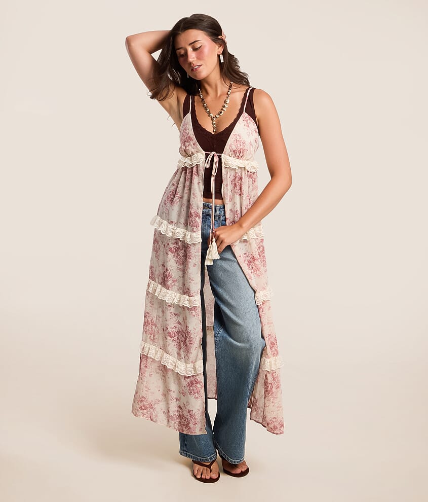 Front Tie Lace Maxi Tank Top