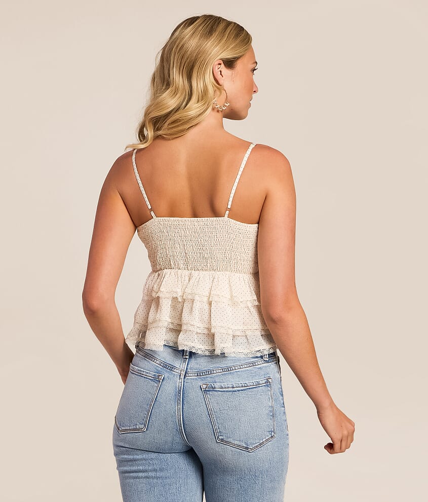 Ruffle Dot Peplum Tank Top - thumbnail 2