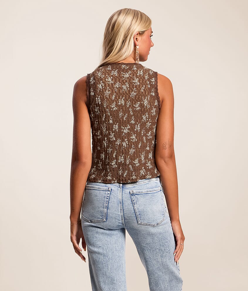Ruffle Front Tie Tank Top