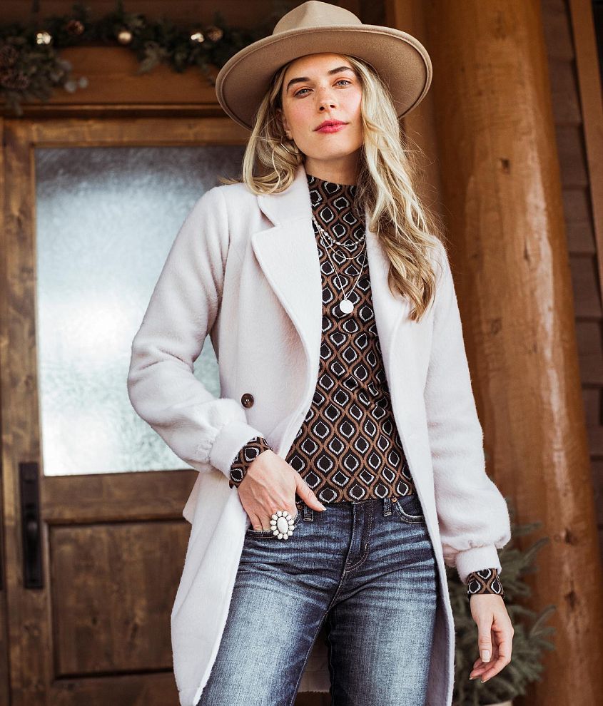 Eyelash Knit Dress Coat