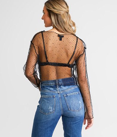 Privy Sparkle Mesh Top back view