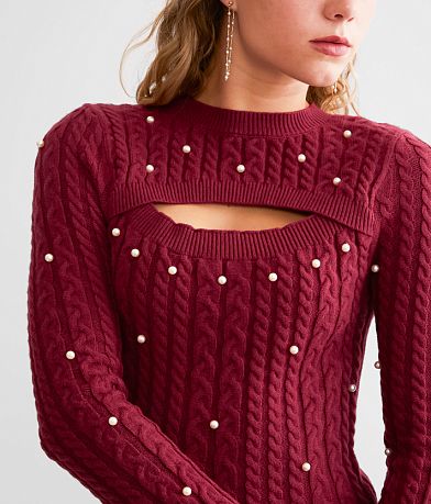 red by BKE Cut-Out Faux Pearl Sweater MISC_DETAIL_1