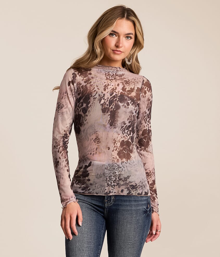 Patterned Mesh Top - thumbnail 2