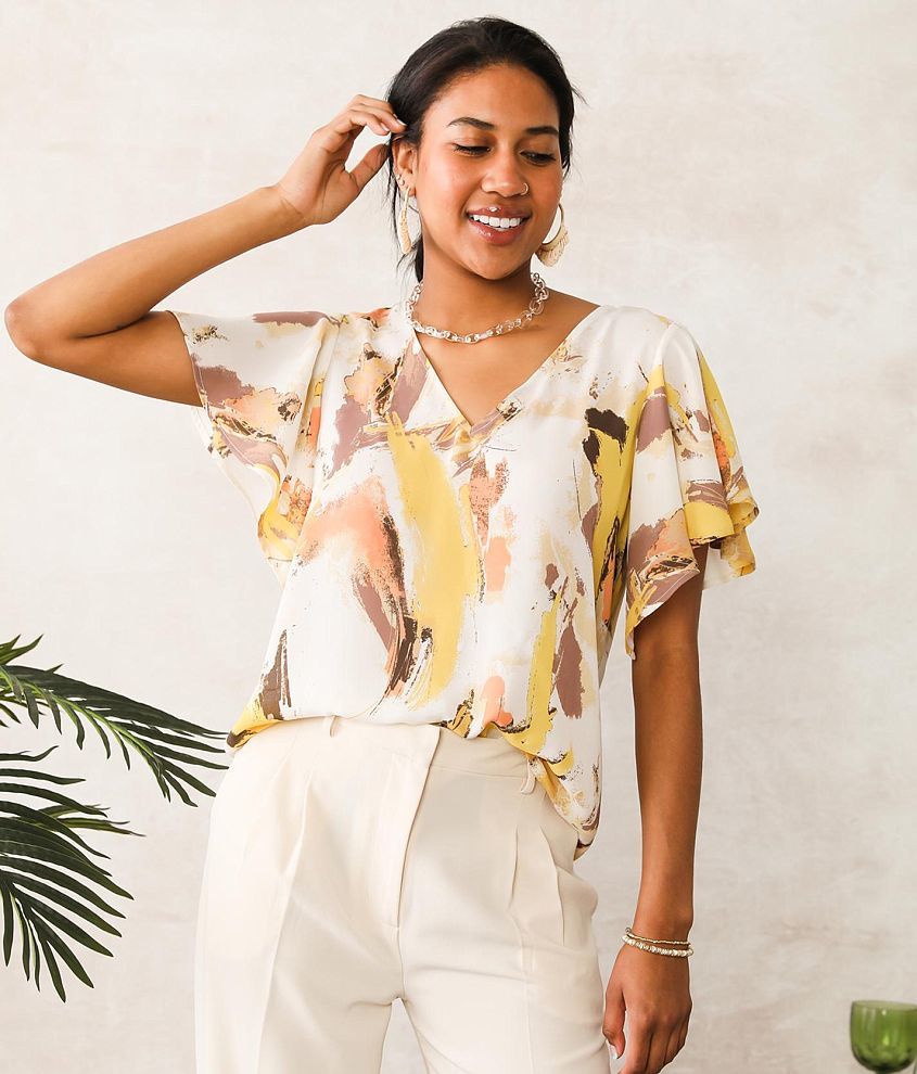 Printed Chiffon Tops Blouse, Womens Chiffon Blouses Tops