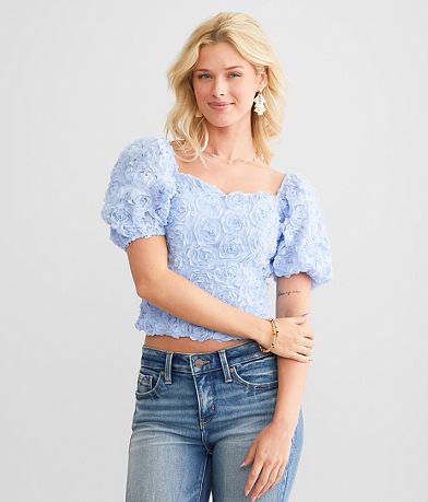 Willow & Root Rosette Floral Top front view