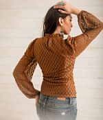 Sterling & Stitch Ruched Keyhole Top - Women's Shirts