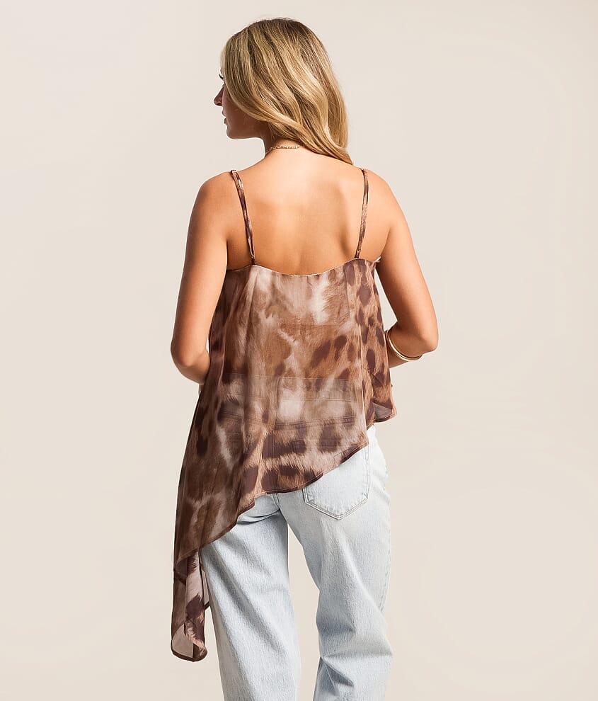 Animal Print Asymmetrical Tank Top - thumbnail 4