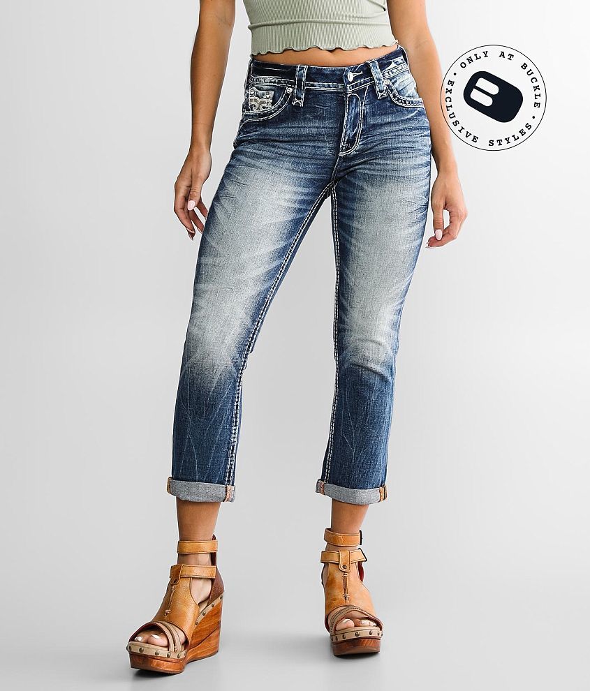 Rock Revival Nadine Mid-Rise Cropped Stretch Jean front view