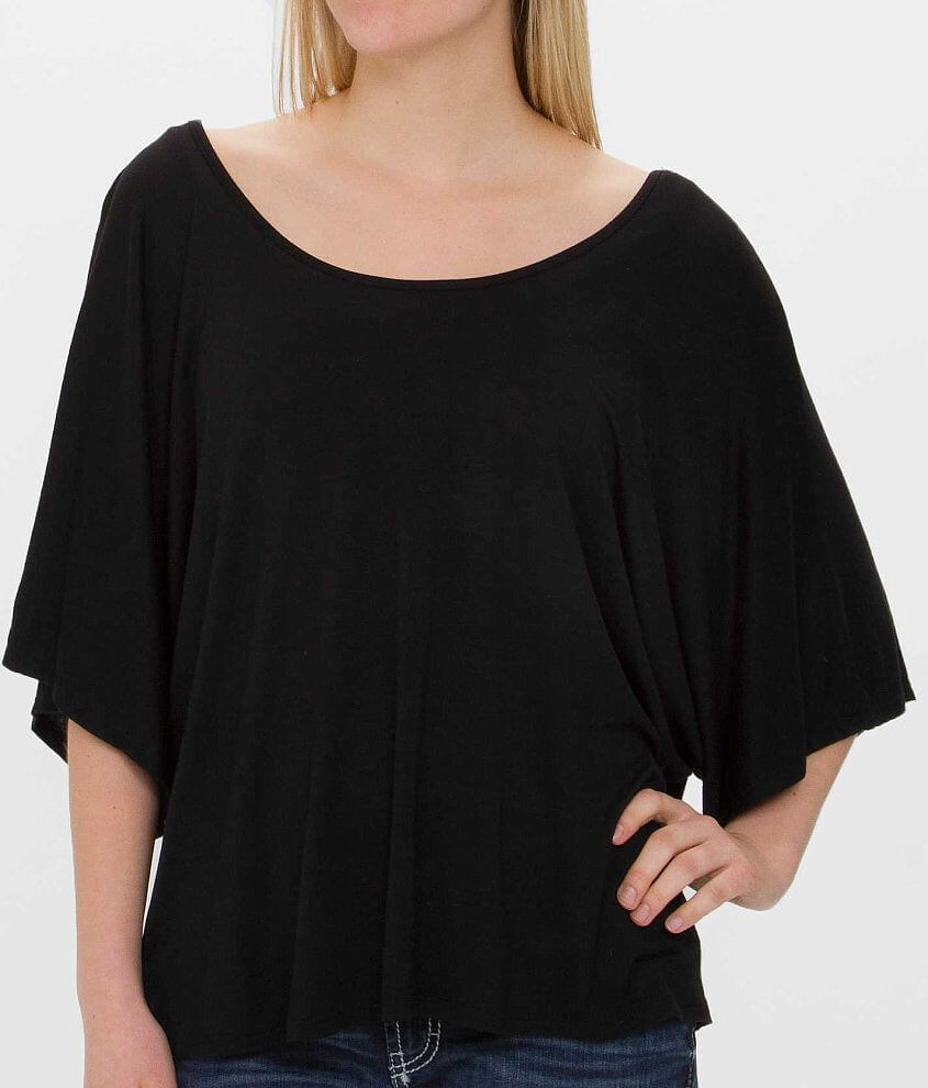 BKE red Dolman Sleeve Top front view