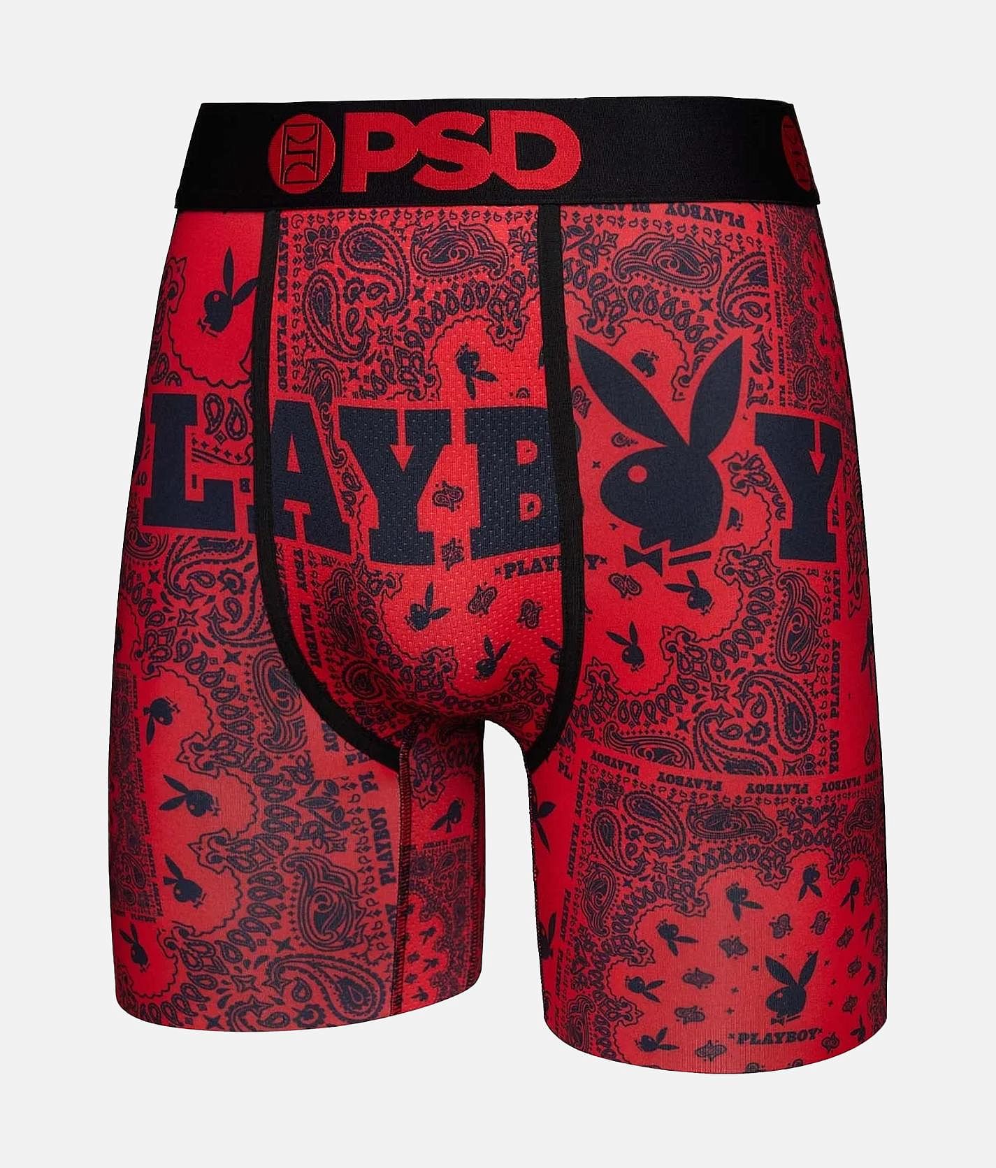 PSD Playboy Stretch Boxer Briefs - Men's Boxers in Red
