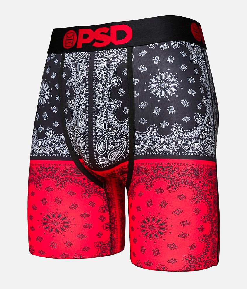 PSD Bandana Split Stretch Boxer Brief Men's Boxers in Black Buckle