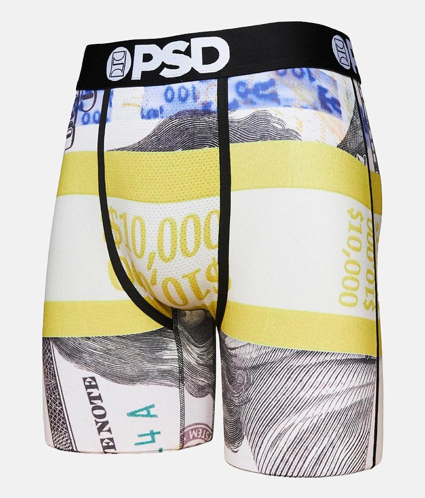 PSD Underwear Men's Stretch Elastic Wide Band Boxer Brief Underwear - Pack  Pack