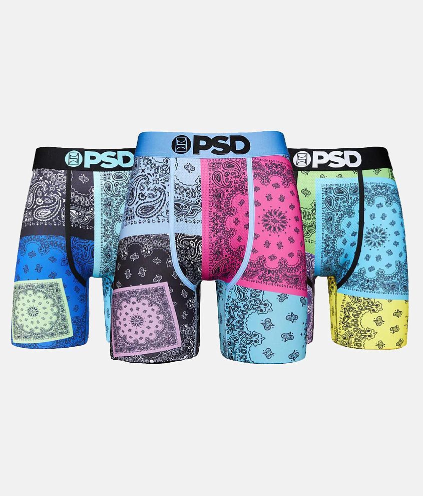 PSD 3 Pack Patches Stretch Boxer Briefs - Men's Boxers in Multi