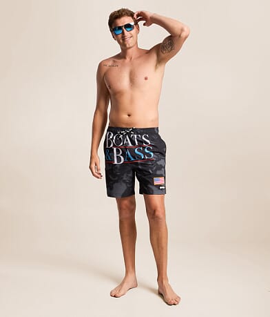 Boats & Bass Stretch Swim Trunks