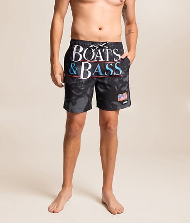 Boats & Bass Stretch Swim Trunks thumbnail 2
