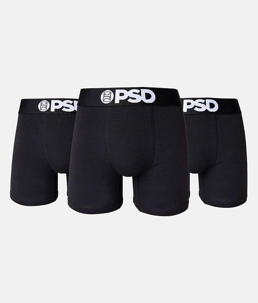 PSD 3 Pack Classic Cotton Stretch Boxer Briefs - Men's Boxers in Black